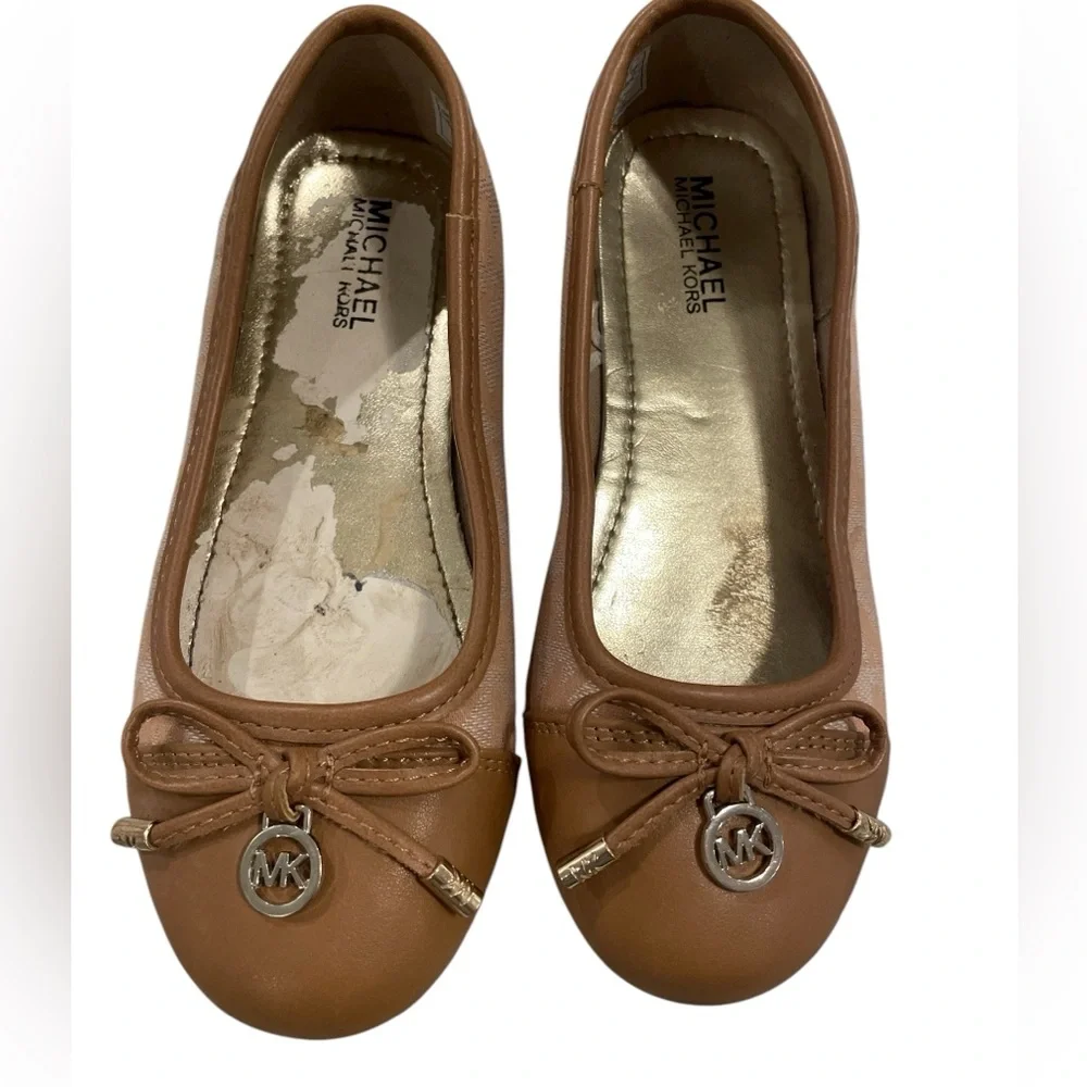 Michael Kors Girls Ballerina Flats Size 12 Tan